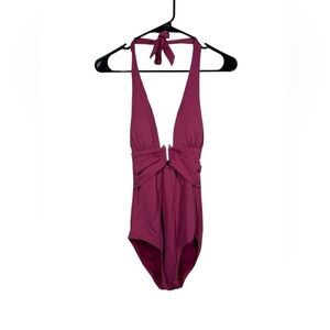 Heidi Klein Half Moon Montego Bay U Bar One Piece Swimsuit Sz Small